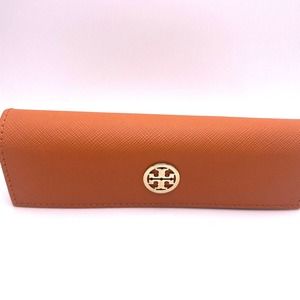 Troy Burch Small Eyeglass Case Orange Color Reading Glasses Saffiano Leather